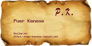 Puer Kenese névjegykártya
